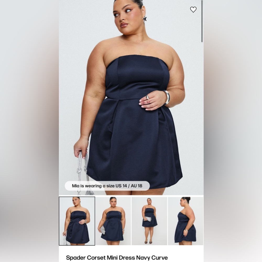 Princess Polly Navy Strapless Dress